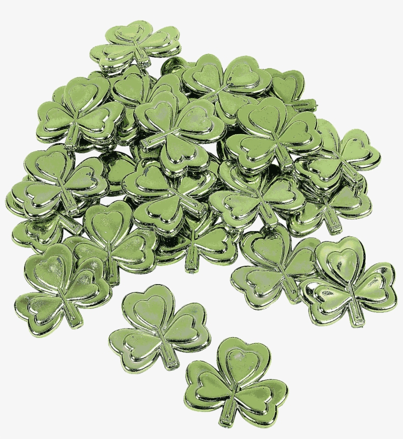 Plastic Metallic Shamrocks - St. Patrick`s Day Shamrocks - Theme Parties St Patrick's, transparent png download