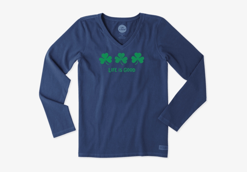 Women's Three Shamrocks Long Sleeve Crusher Vee - Long Sleeve Girl Horse Shirts, transparent png download