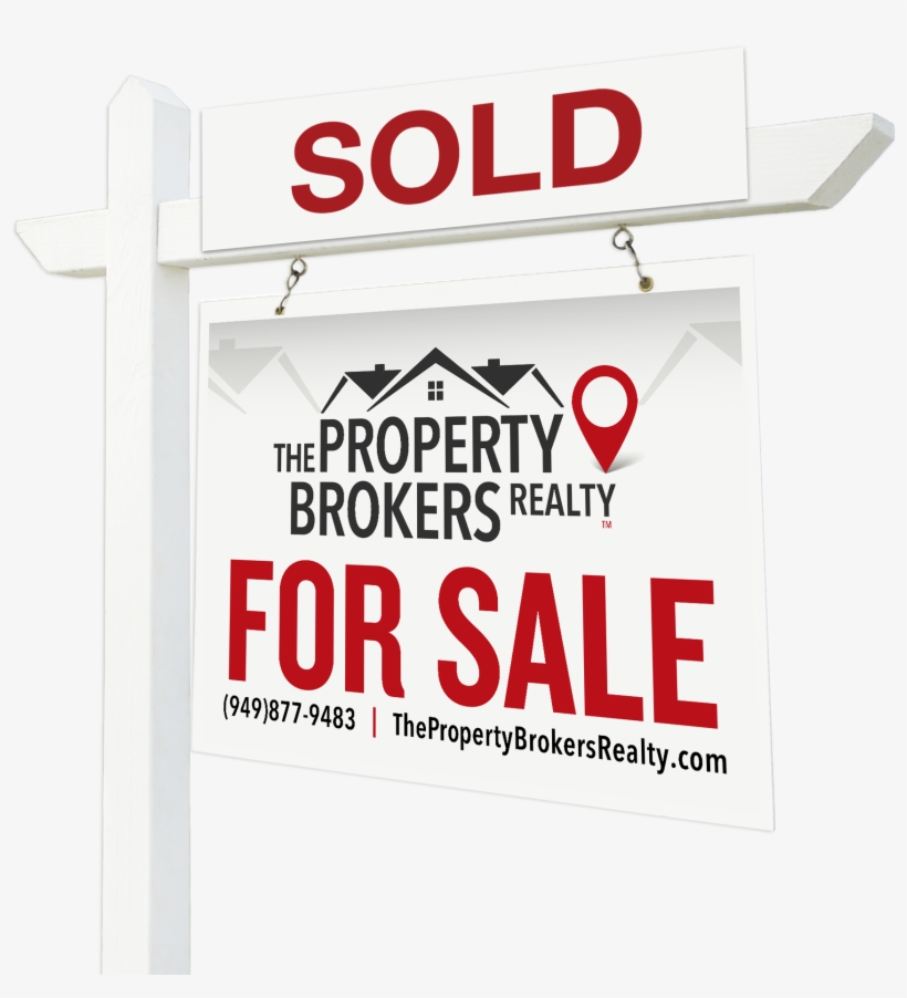 Professional Yard Sign Listed By The Property Brokers - Signage, transparent png download