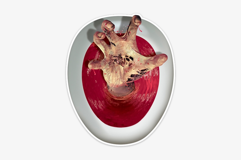 Zombie Hand Coming Out Of The Toilet - Creepy Toilet Lid Cling Zombie Hand Peel 'n Place Topper, transparent png download