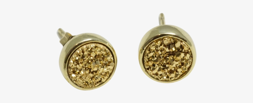 Amara Extra Sparkles Druzy Studs-gold - Gold, transparent png download