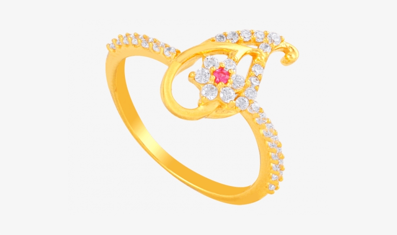 Sparkling Paisley Gold Ring - Gold, transparent png download