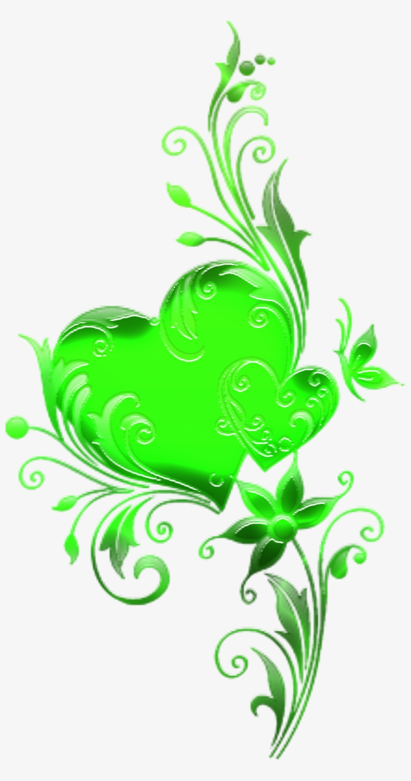 Cute Green Heart By Madkan - Hearts Abstract, transparent png download