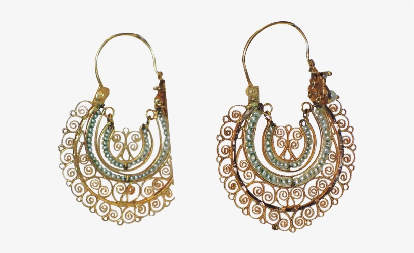 Rare Antique Mexican Oaxacan 14k Gold Filigree Seed - Gold Mexican Earring, transparent png download