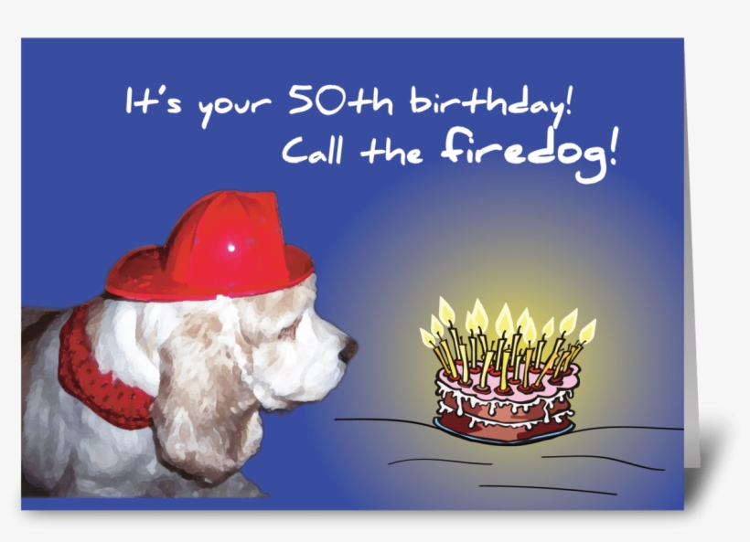 50th Birthday Firedog - Dog Catches Something, transparent png download