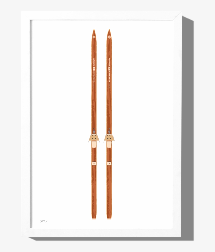 Vintage Skis V Art Print Roo Kee Roo - Skis Vintage, transparent png download