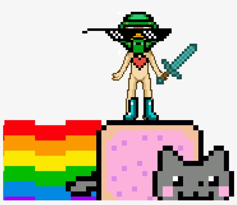 O Ya - Nyan Cat In Minecraft, transparent png download