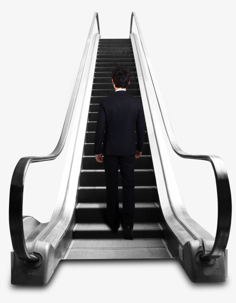 Man On Escalator Png Image - 上海 三菱 電梯, transparent png download