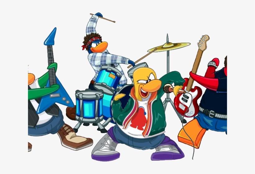 Rock Band Clipart Child Music - Penguin Band, transparent png download