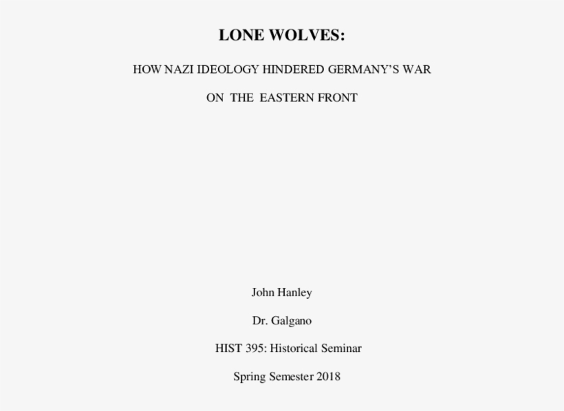 How Nazi Ideology Hindered Germany's War On The Eastern - Document, transparent png download