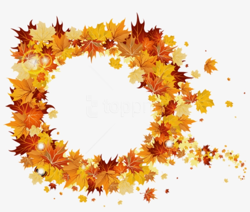 Free Png Best Stock Photos Transparent Fall Round Vector - Autumn Leaves Wreath Png, transparent png download