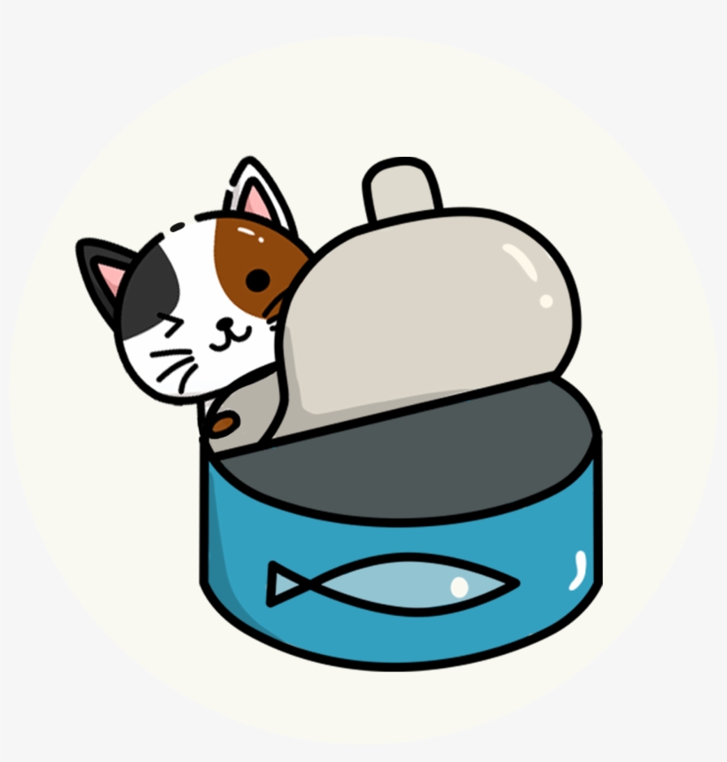 Cat Cartoon Canned Fish Cute Pet Png And Psd - Cartoon, transparent png download