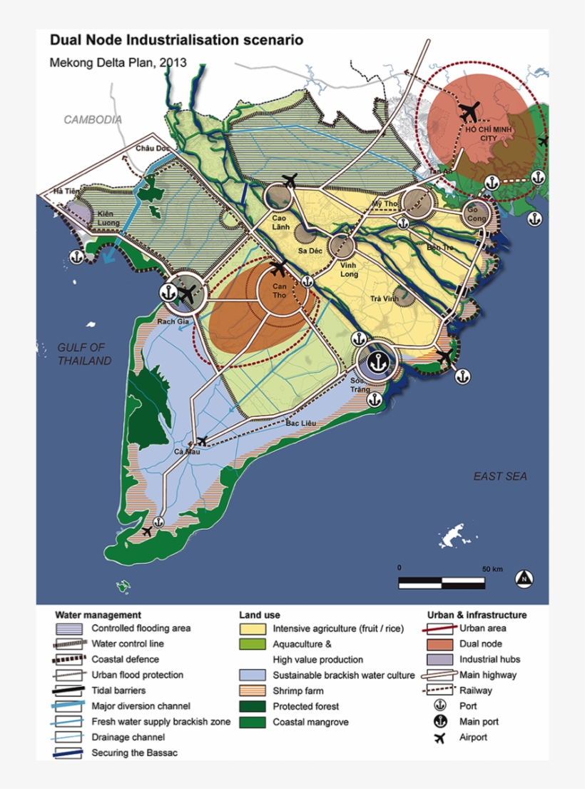 The Dual Node Industrialisation Scenario Follows A - Mekong Delta Plan 2013, transparent png download