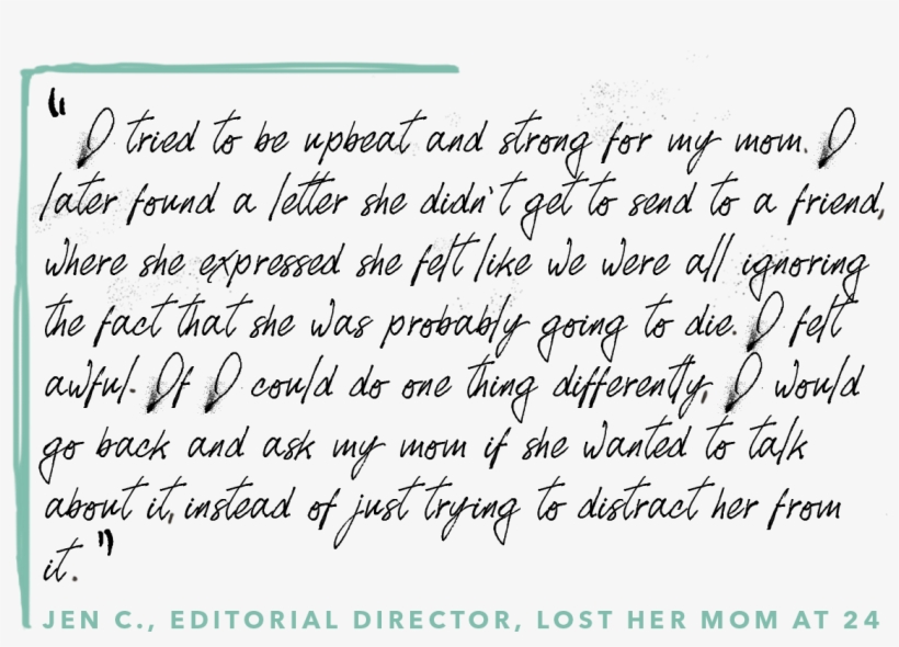 In The Case Of My Mom, This Was The First Time Anyone - Letter From A Dying Person, transparent png download