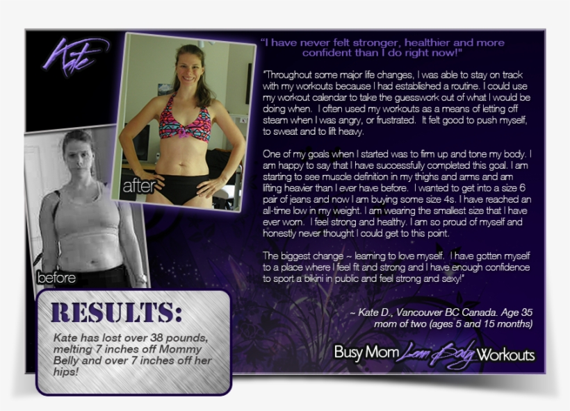 Fym Lean Body Testimonial Kate - Flyer, transparent png download