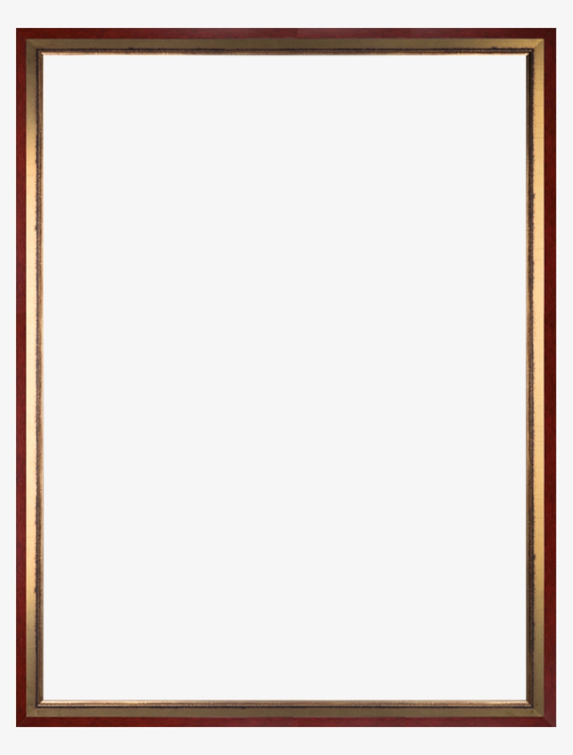 Burnished Gold And Studio Cherry Wood Custom Stacked - Picture Frame, transparent png download