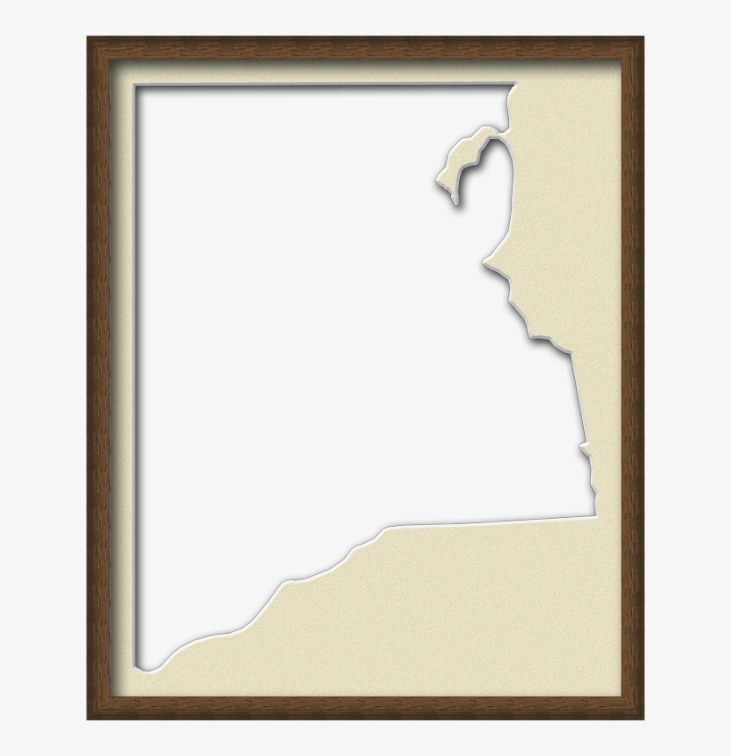 A Map Of Clay With A Wood Picture Frame With A Cream - Picture Frame, transparent png download