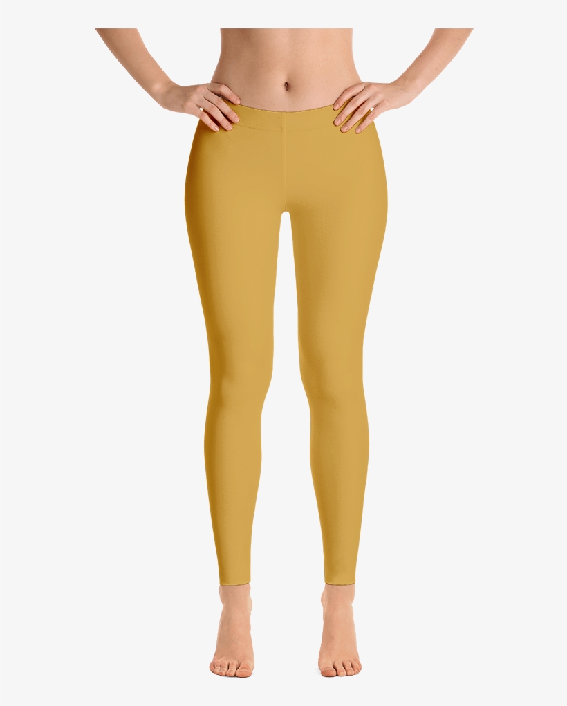 Golden Yellow Leggings, High Waisted Leggings, Leggings - Leggings, transparent png download