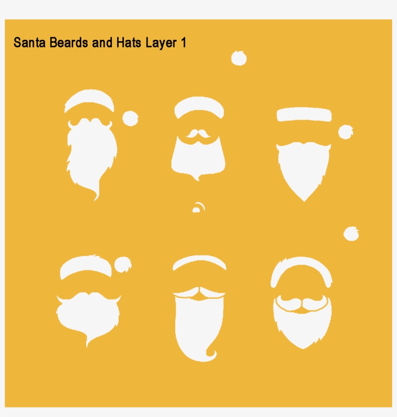 Santa Hat And Beard Clipart, transparent png download