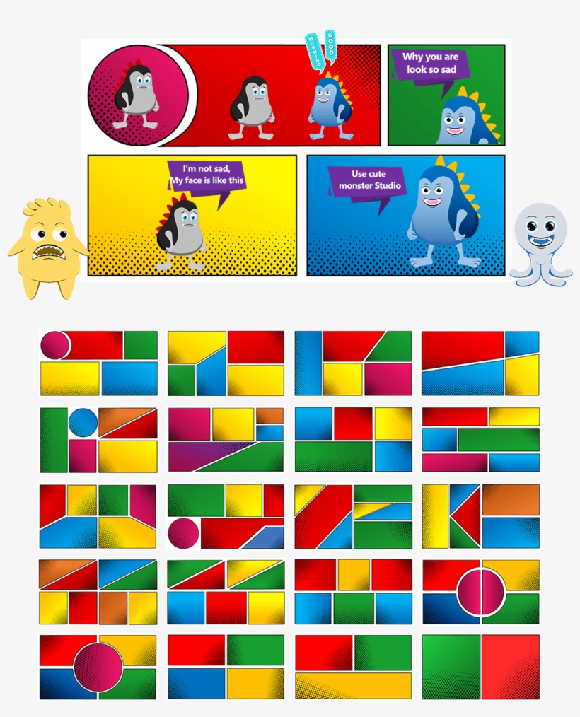 Insert Your Cute Monster To This Frame And Make Comic - Graphic Design, transparent png download