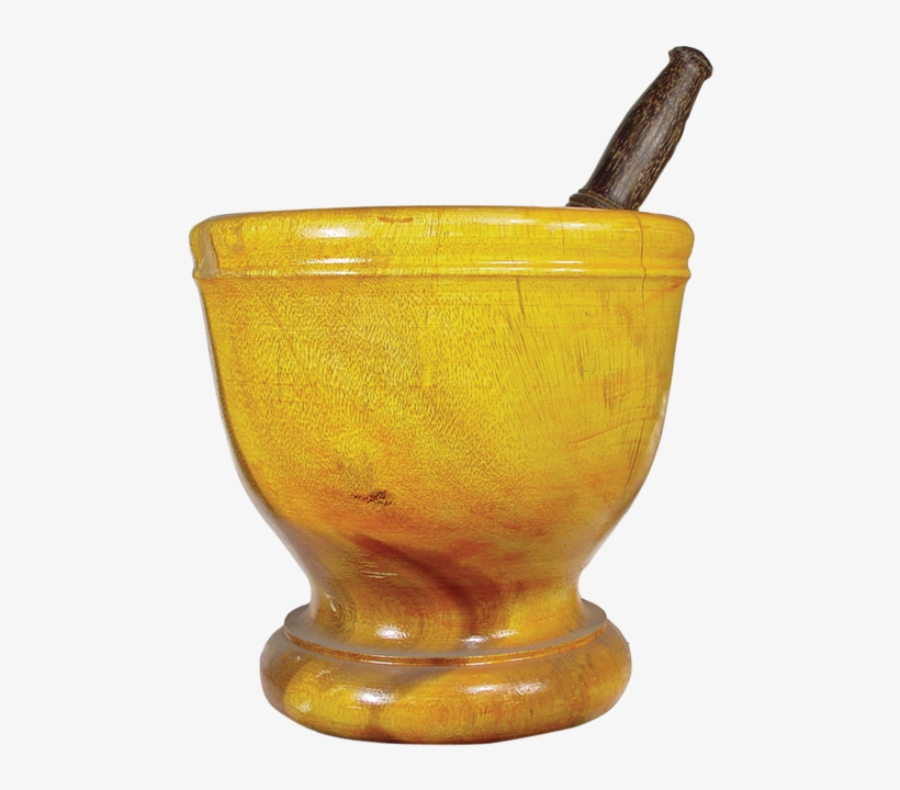 Wood Mortar W/pestle - Ceramic, transparent png download
