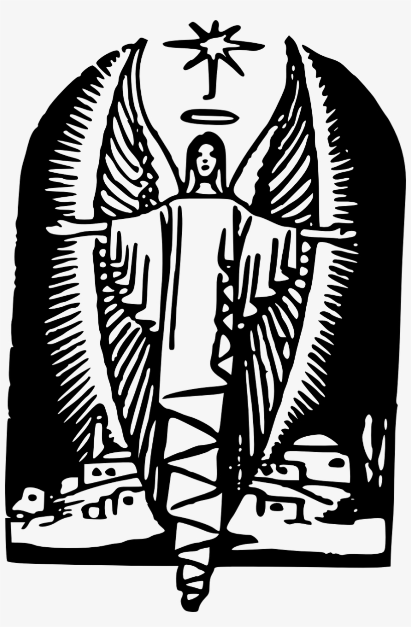 Christmas Messenger Christmas Angel I Bring You Great - Christmas Angels Black And White, transparent png download