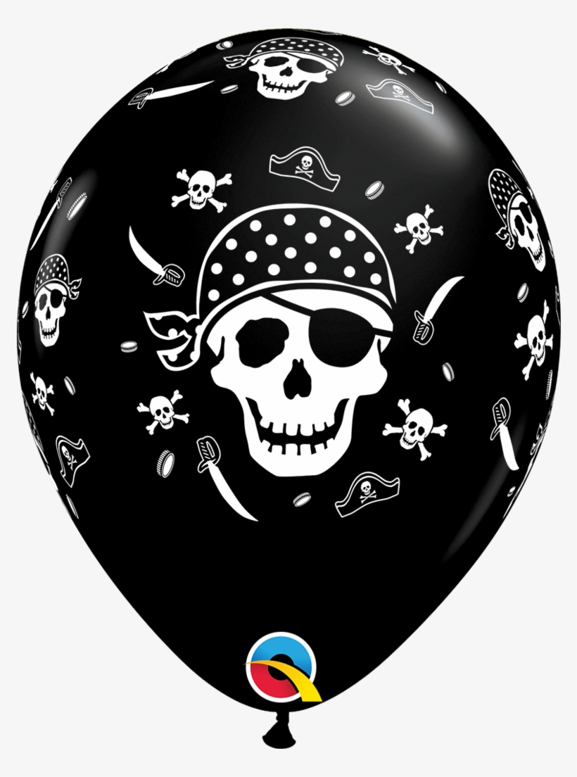 50 X Qualatex Helium/air Latex Balloons Skull & Cross - Pirate Latex Balloon, transparent png download
