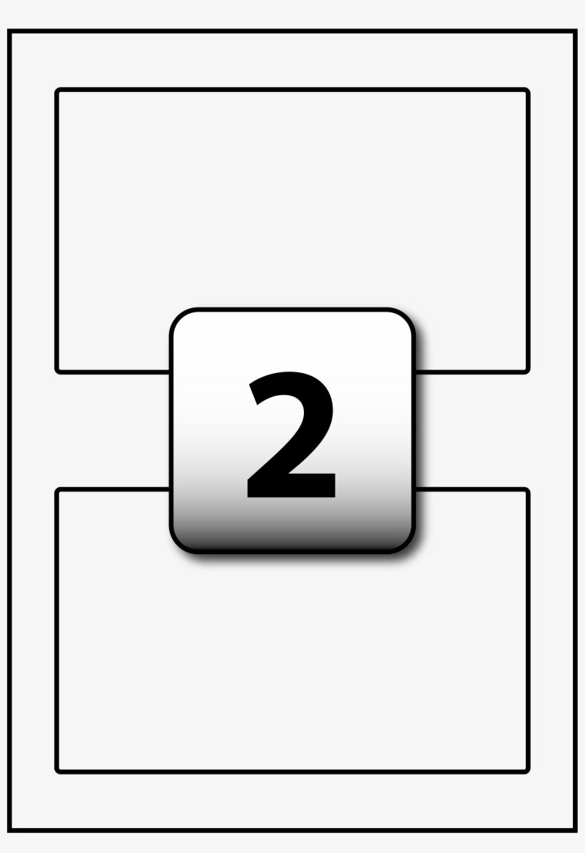 2 Rectangle Labels Per A4 Sheet, 175 Mm X 105 Mm - Number, transparent png download