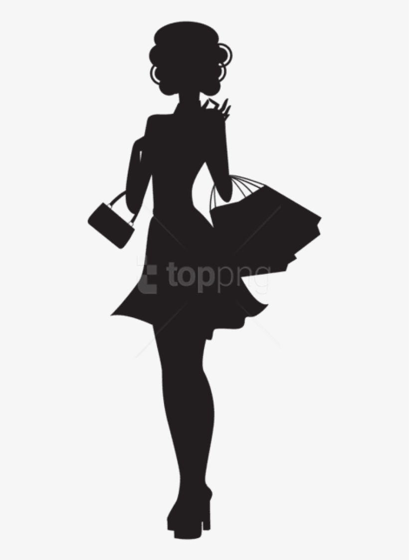 Free Png Shopping Woman Silhouette Png Png - Lady Shopping Silhouette Png, transparent png download