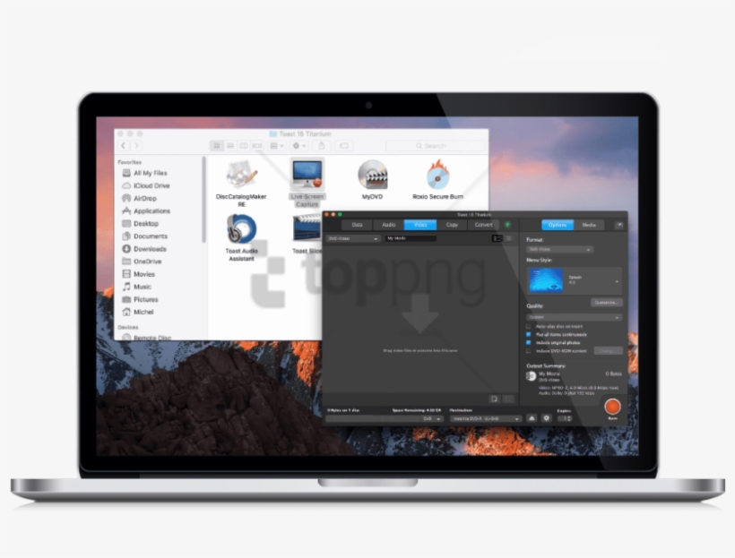 Free Png Mac Laptop Screen Png Png Image With Transparent - Roxio Toast, transparent png download