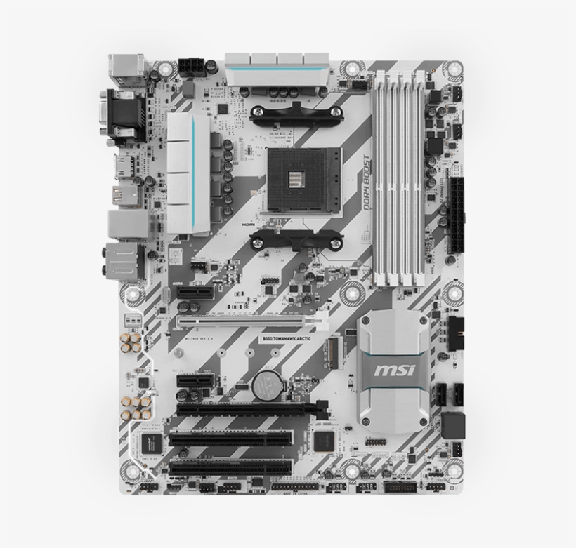 Msi B350 Tomahawk Arctic, transparent png download