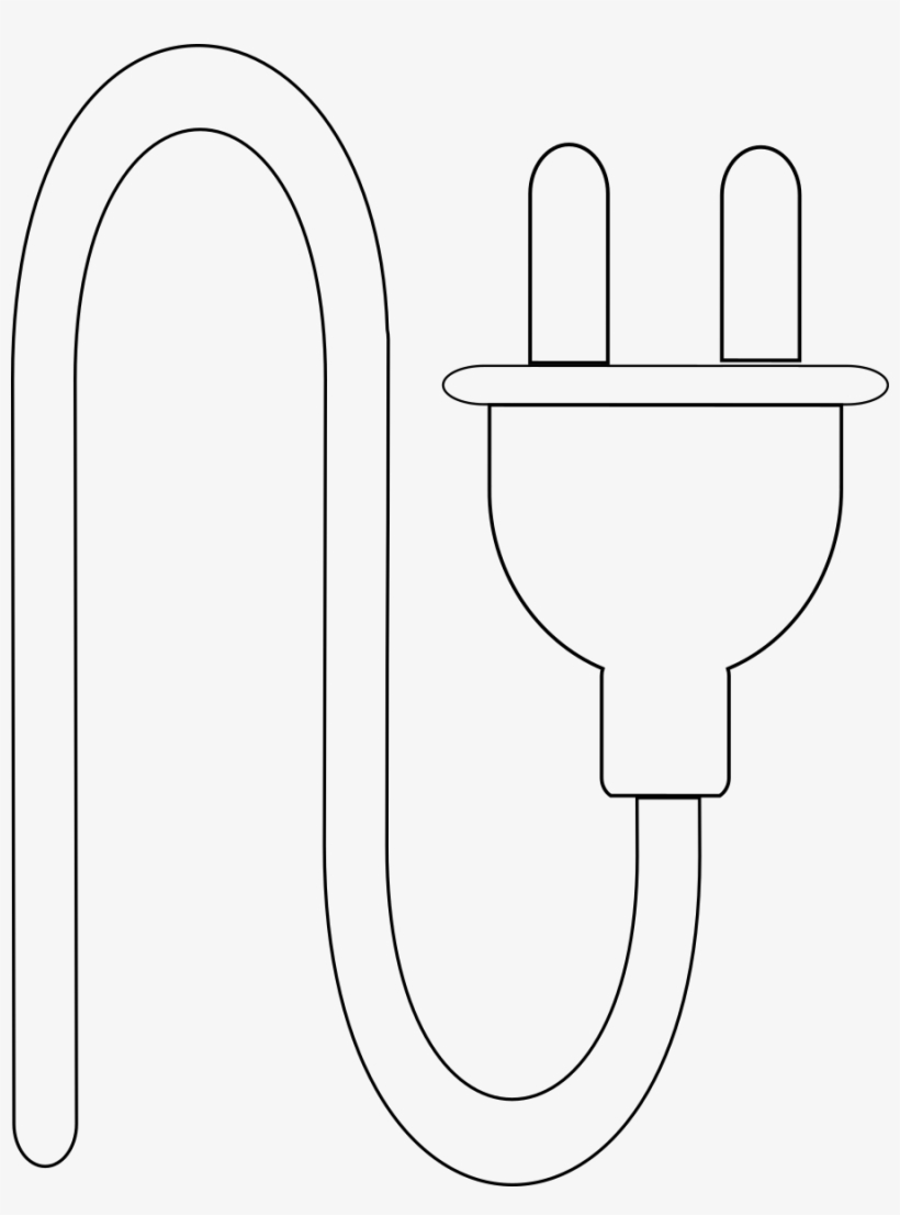 Electric Plug - Line Art, transparent png download