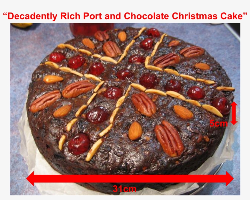 Decadently Rich Port And Chocolate Christmas Cake - Pastry, transparent png download