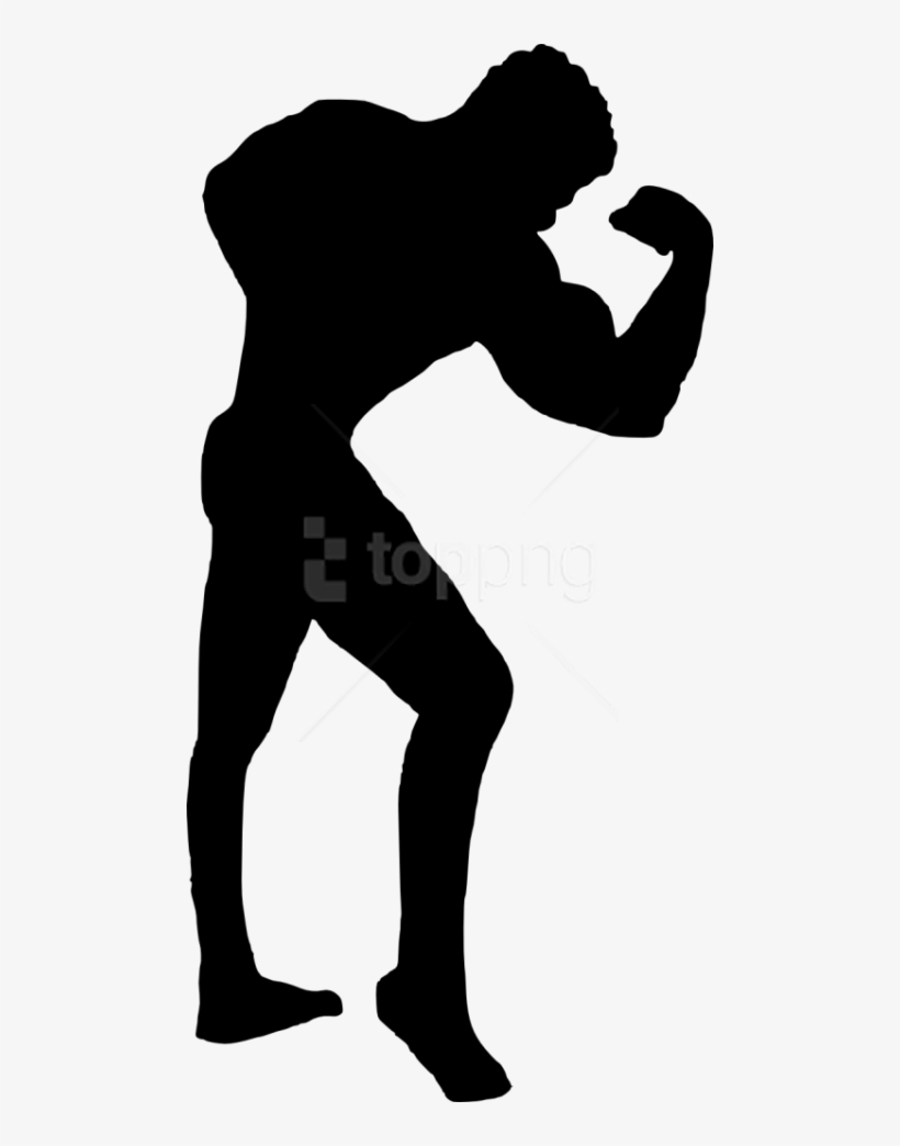 Free Png Muscle Man Bodybuilder Silhouette Png - Silhouette Muscle Man, transparent png download