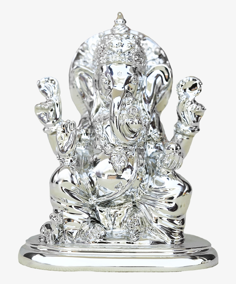 Shri Ganesh Ji With Stand,silver Plated,online Gifts - Statue, transparent png download