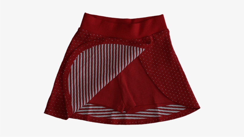 Leela Cotton Organic Girls Pants Skirt, Red/white Dots - Miniskirt, transparent png download