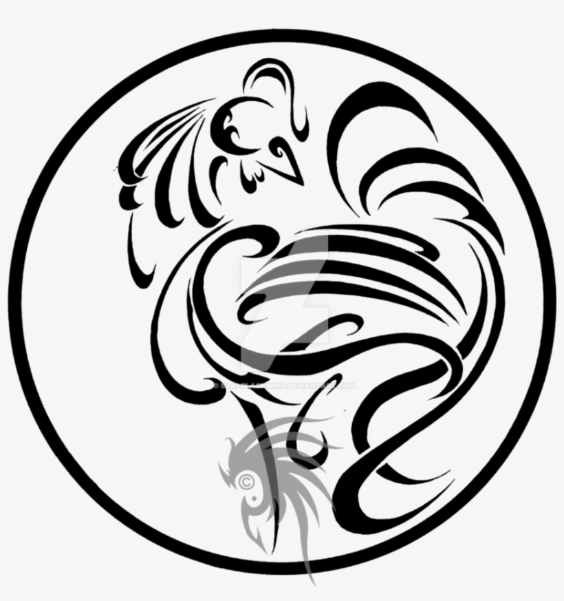 Happy New Lunar Year By Saki Blackwing - Year Of The Rooster Tattoo Designs, transparent png download