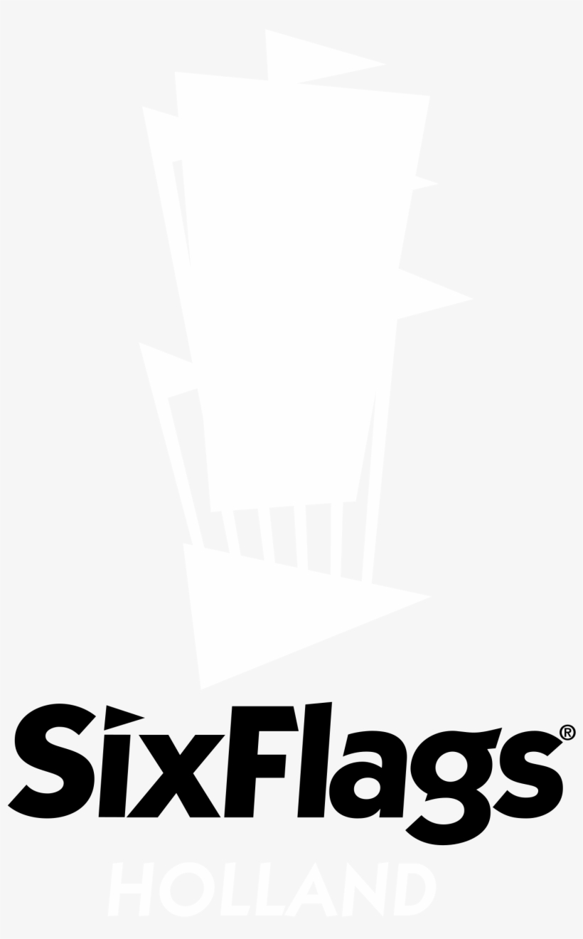 Six Flags Holland Logo Black And White - Six Flags, transparent png download