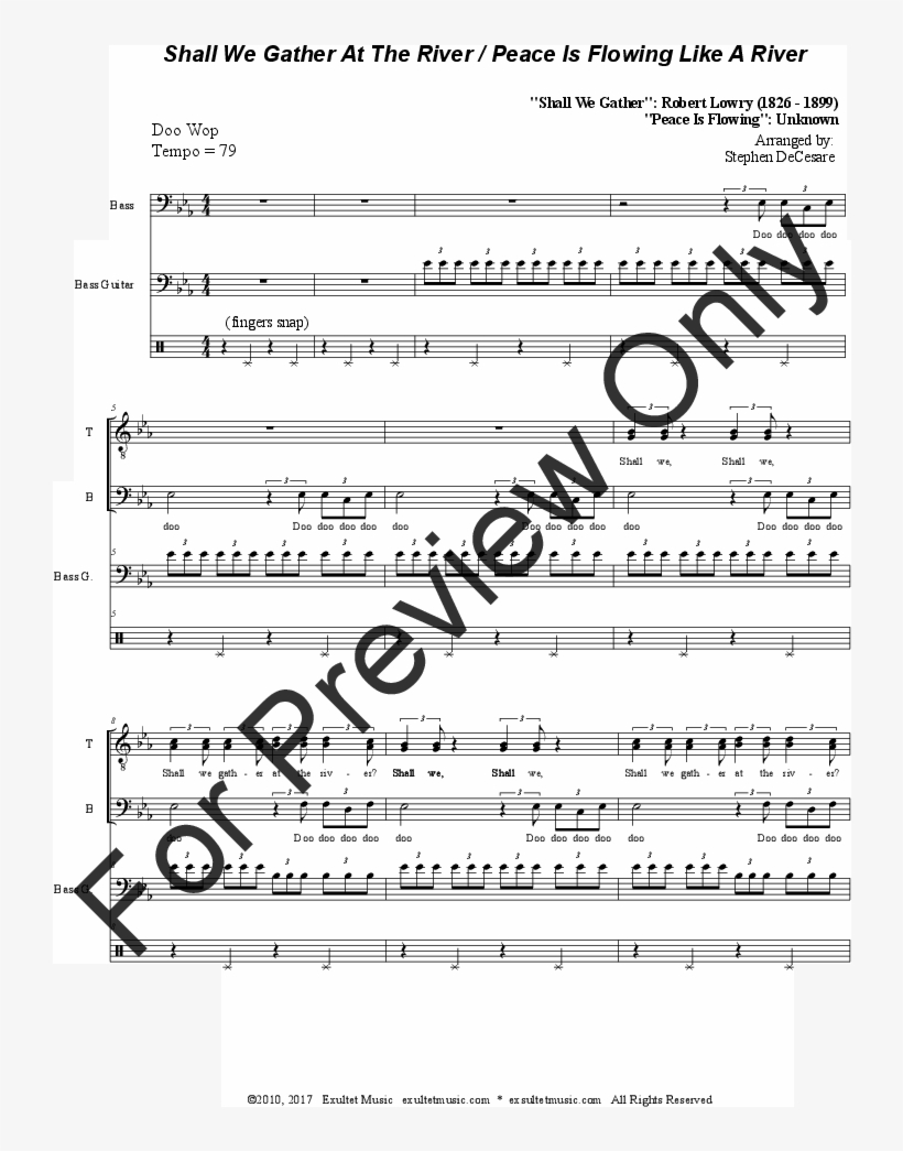 Shall We Gather At The River / Peace Is Flowing Like - Sheet Music, transparent png download