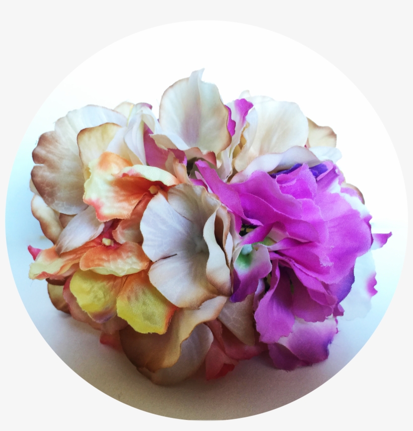 Ramillete De Hortensias Naranja, Beig Y Lila - Artificial Flower, transparent png download