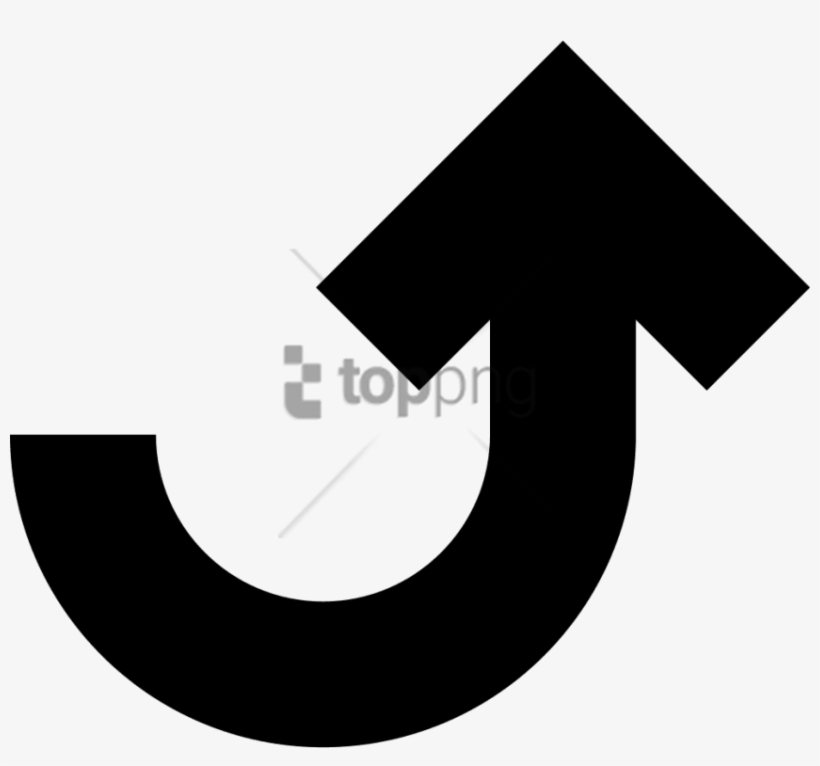Free Png Download Curved Arrow Black Icon Png Images - Curved Arrow Pointing Up, transparent png download