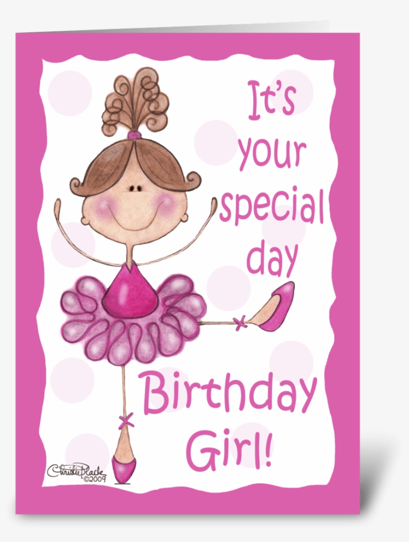 Ballerina For Birthday Girl - Ballerina Birthday Card, transparent png download