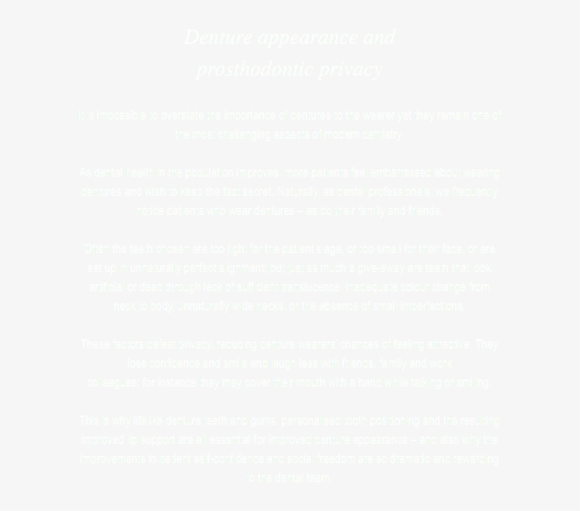 Denture Appearance And Prosthodontic Privacy It Is - Document, transparent png download