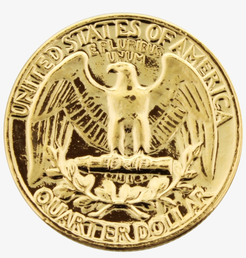 Quarter Us Dollar Gold-plated Coin - Coin, transparent png download