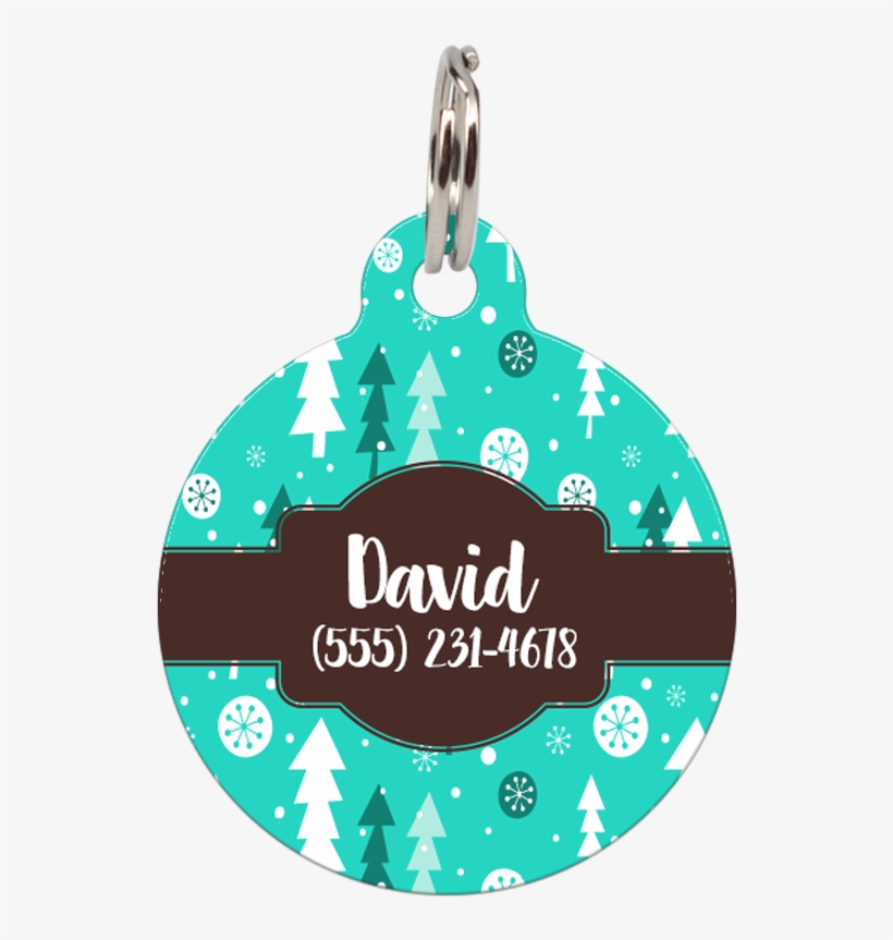 Christmas Trees Personalized Dog Id Tag For Pets - Illustration, transparent png download