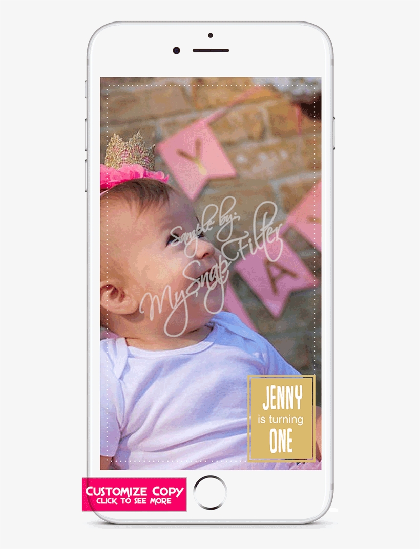 Bp21a Baby Birthday Snapchat Filte Gold - Iphone, transparent png download