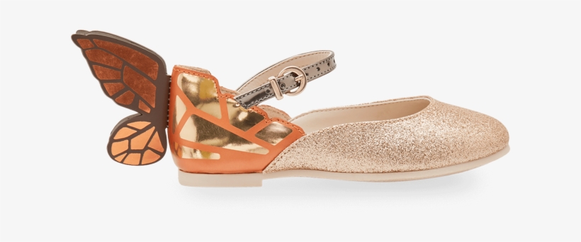 Gold Chiara Butterfly Mini Ballet Flats - Sandal, transparent png download