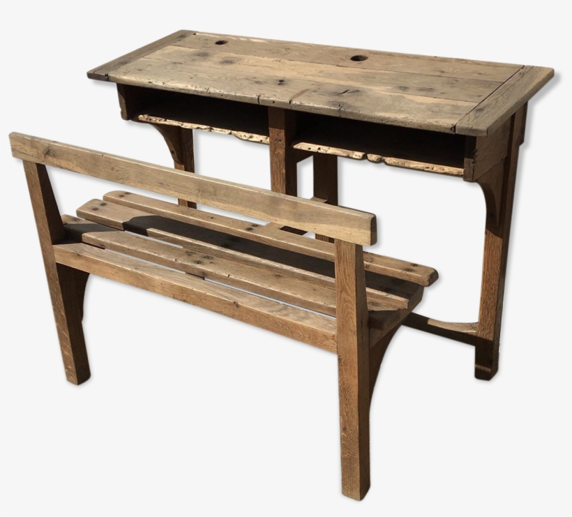 School Writing Desk Double Oak School For Children - Coffee Table, transparent png download