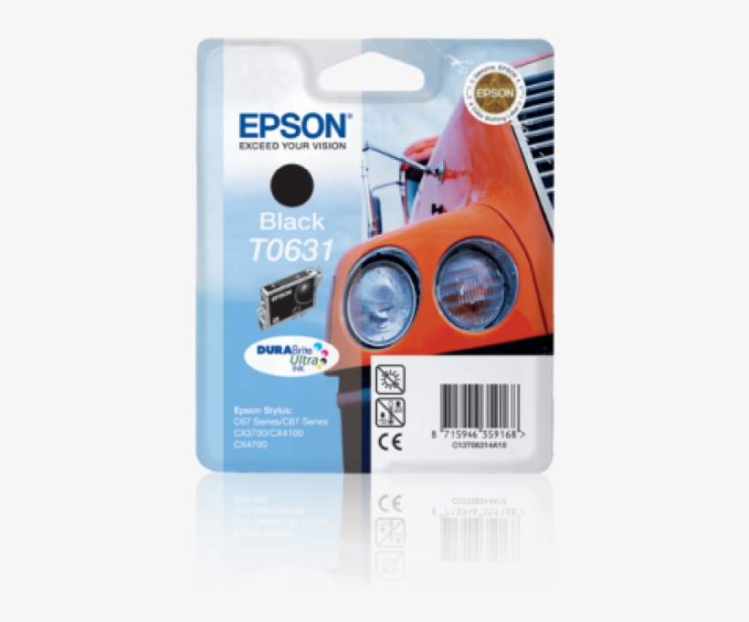 Epson T0631 Black Ink Cartridge, transparent png download