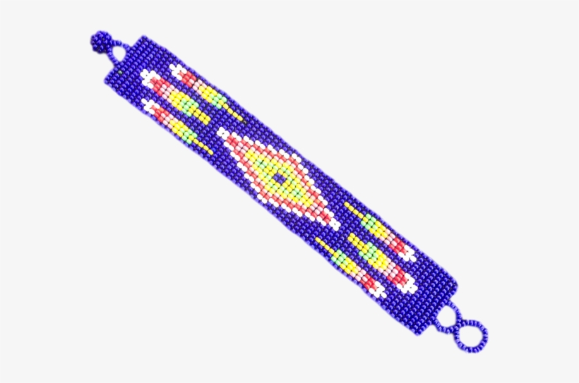 Huichol Indian Beaded Bracelet - Electric Blue, transparent png download